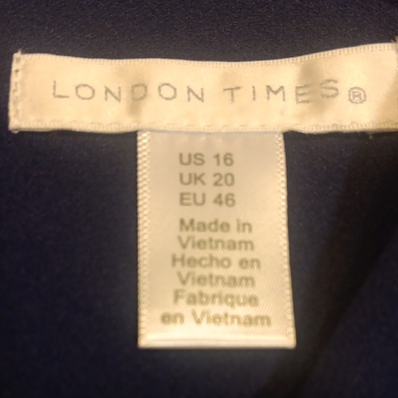 NWT! London Times Navy Polished Hem Sheath Dress with Jacket - Picture 8 of 12